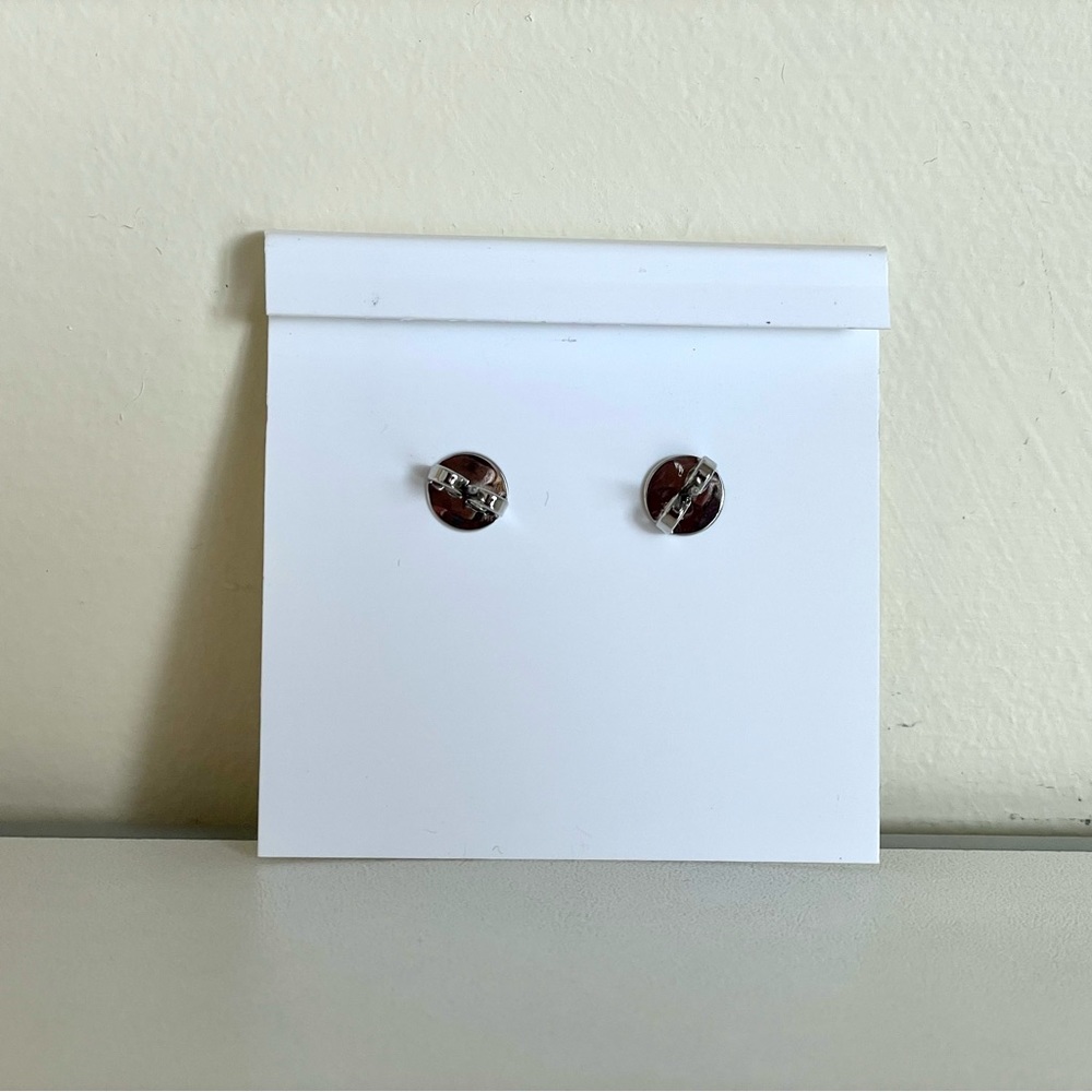 Tory Burch Small Silver Kira Stud Earrings - Picture 6 of 8